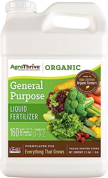 AgroThrive All Purpose Organic Liquid Fertilizer - 3-3-2 NPK