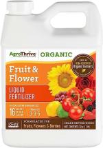 AgroThrive Fruit and Flower Organic Liquid Fertilizer - 3-3-5 NPK