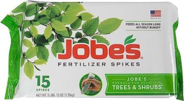Jobe's 01660, Fertilizer Spikes, Tree & Shrubs, Includes 15 Spikes, 12 ounces, Brown