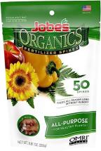 Jobe's Fertilizer Spikes, All-Purpose, 50 Count, Flowers, Trees, Fruit, Nut, Shrubs, Vegetables