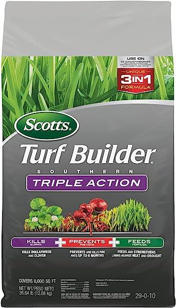 Scotts Turf Builder Southern Triple Action Combination Weed Killer, Fire Ant Preventer, Fertilizer