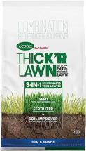 Scotts Turf Builder THICK'R LAWN Grass Seed, Fertilizer, and Soil Improver for Sun & Shade