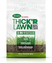 Scotts Turf Builder THICK'R LAWN Grass Seed, Fertilizer, and Soil Improver for Tall Fescue