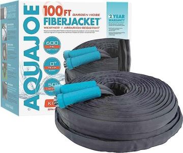 Aqua Joe AJFJH100-58-MAX 100-Ft x 5/8-Inch FiberJacket Hose w/Aluminum Fittings