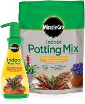 Miracle-Gro Indoor Potting Mix (6 qt.) and Indoor Plant Food (8 oz.) Bundle