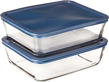 Anchor Hocking 11-Cup Rectangular Food Storage Containers, Blue, Set of 2