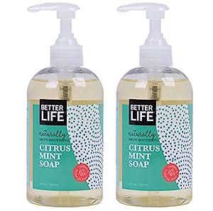 Better Life Natural Hand and Body Soap, Citrus Mint, 12 Ounces (Pack of 2)