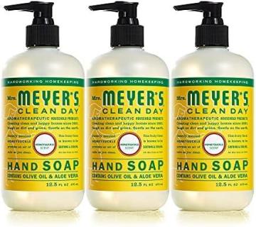 Mrs. Meyer's Hand Soap, Made with Essential Oils, Biodegradable Formula, Honeysuckle, 12.5 fl. oz