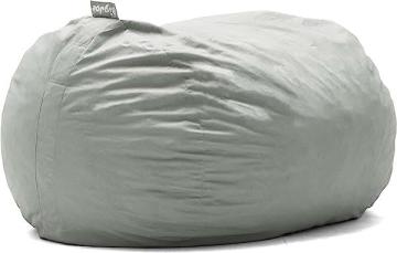Big Joe Fuf XL Foam Filled Bean Bag Chair with Removable Cover, Fog Lenox, 5ft Giant