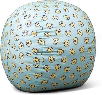 Big Joe Fuf Medium Foam Filled Bean Bag Chair with Removable Cover, Smiley Face Plush, 3ft Big