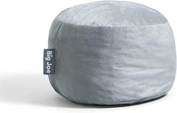 Big Joe Fuf Small Foam Filled Bean Bag Chair, Gray Plush, 2ft