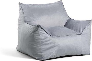 Big Joe Imperial Lounger Foam Filled Bean Bag Armchair with Removable Cover, Gray Plush, 4ft Big
