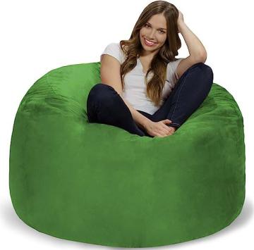 Chill Sack Bean Bag Chair: Giant 4' Memory Foam Furniture Bean Bag - Lime