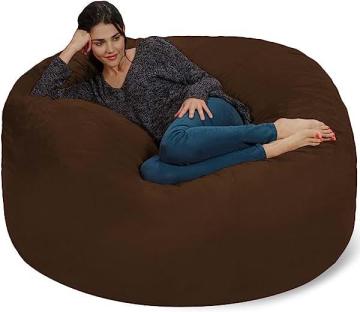 Chill Sack Bean Bag Chair: Giant 5' Memory Foam Furniture Bean Bag - Chocolate