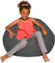 Posh Big Comfy Bean Bag Chair: Posh Large Beanbag Chairs for Kids, Teens and Adults, Heather Gray