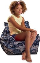 Posh Creations Structured Comfy Bean Bag Chair, Newport Chair, Nylon - Camo Digital