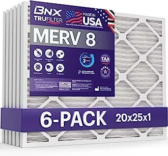 BNX TruFilter 20x25x1 Air Filter MERV 8