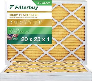 Filterbuy 20x25x1 Air Filter MERV 11 Allergen Defense