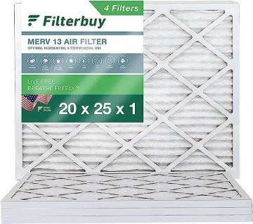 Filterbuy 20x25x1 Air Filter MERV 13 Optimal Defense
