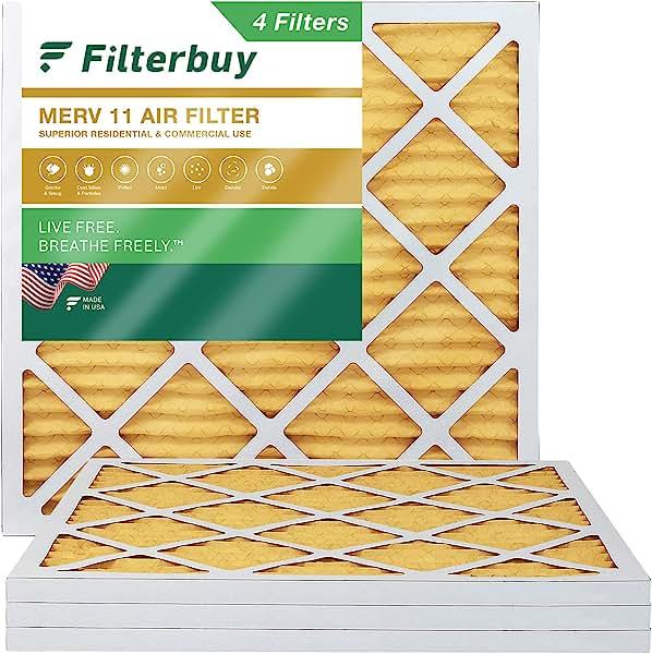 Filterbuy 14x14x1 Air Filter MERV 11 Allergen Defense
