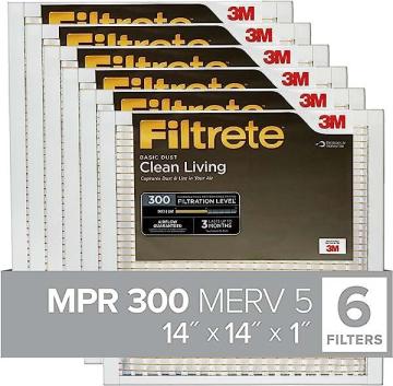 Filtrete 14x14x1 Air Filter, MPR 300, MERV 5