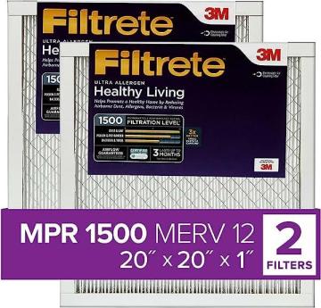 Filtrete 20x20x1 Air Filter, MPR 1500, MERV 12