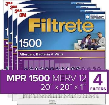 Filtrete 20x20x1 Air Filter, MPR 1500, MERV 12