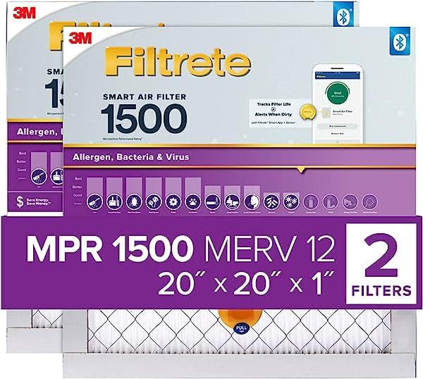 Filtrete 20x20x1 Smart Air Filter, MPR 1500 MERV 12