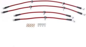 PowerStop BH00017 Stainless Steel Brake Hose Kit- Front & Rear