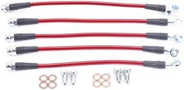 PowerStop BH00036 Stainless Steel Brake Hose Kit- Front & Rear