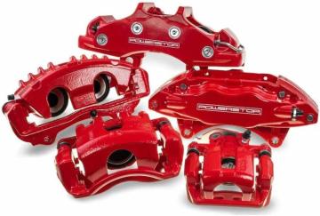 PowerStop Front S2584 Pair of High-Temp Red Powder Coated Calipers