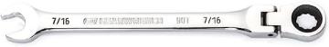 Apex GearWrench 7/16" 4 Degree Swing Arch 12 Point Flex Head Ratcheting Combination Wrench - 86744