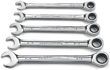 Apex GearWrench 5 Pc. 12 Pt. Ratcheting Combination Wrench Set, SAE - 93005