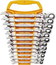 Apex GearWrench 12 Pc. 12 Pt. Flex Head Ratcheting Combination Wrench Set, Metric - 9901D